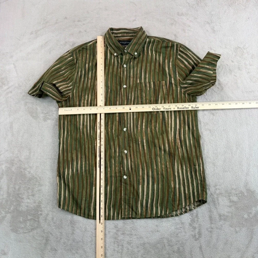 Banana Republic Slim Fit Shirt in Multi Geo Striped Organic Men Medium NWOT